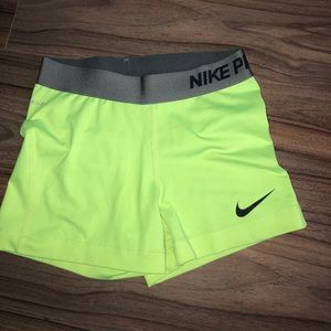 Neon Nike Pro Shorts